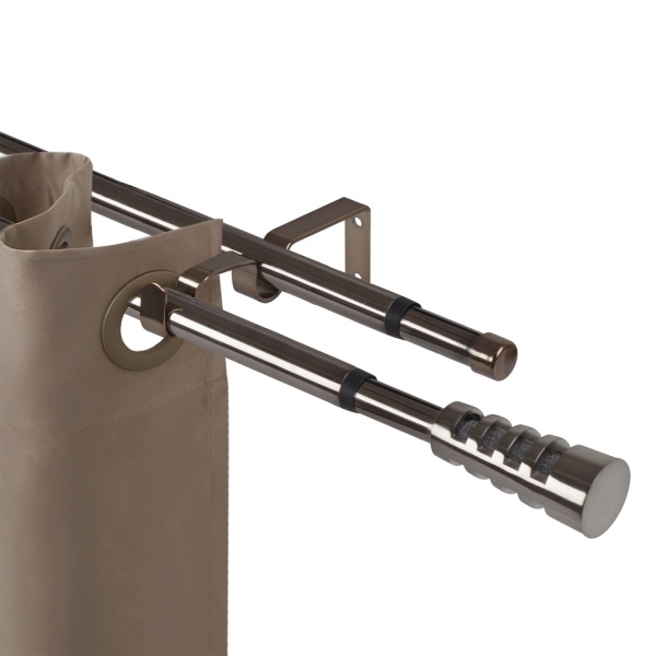 Карниз телескопический металлический двухрядный 160-300 см