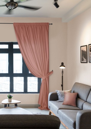 Портьера на тесьме "Caprise" 200х270 розовый Портьера на тесьме "Caprise" 200х270 розовый