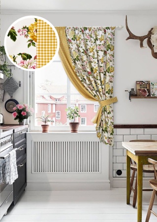 Штора на тесьме "Sun Luly" 175x175 желтый Штора на тесьме "Sun Luly" 175x175 желтый