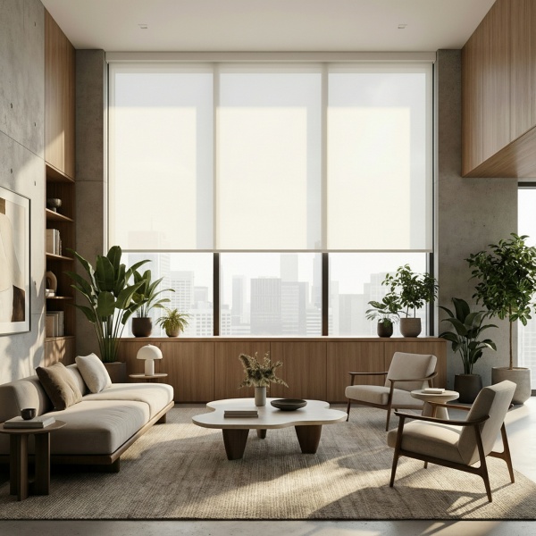 Автоматическая рулонная штора plain, белый, 180x200