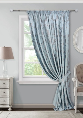 Штора на тесьме 220х270 см Vera с подхватом цвет голубой