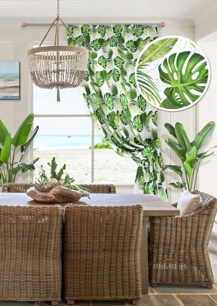 Штора на тесьме "Flavora - K" 136х175 зеленый