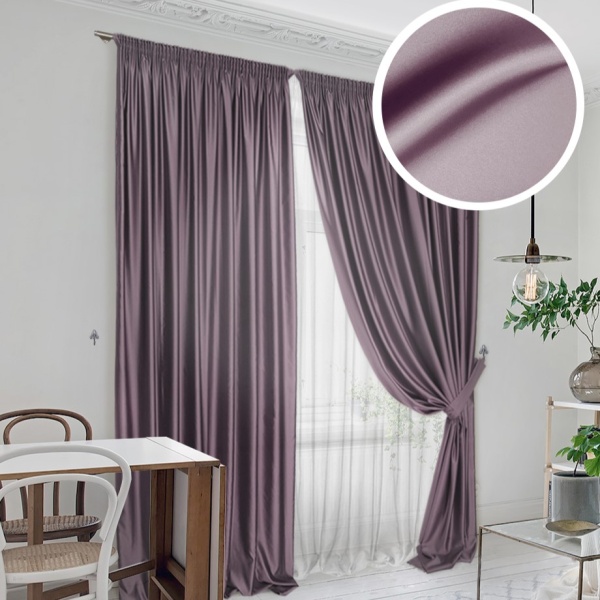 Комплект штор "Lindor-SH" 2 шторы - 220х270, тюль - 450х270 фиолетовый