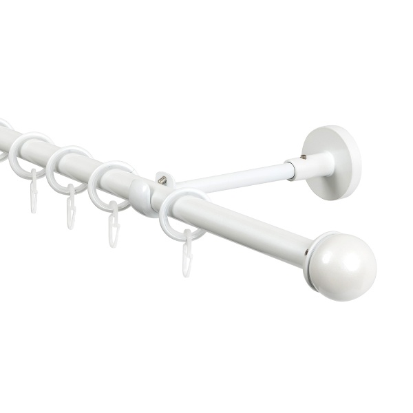 Карниз для штор, настенный, штанга 16 мм, Классика, жемчуг