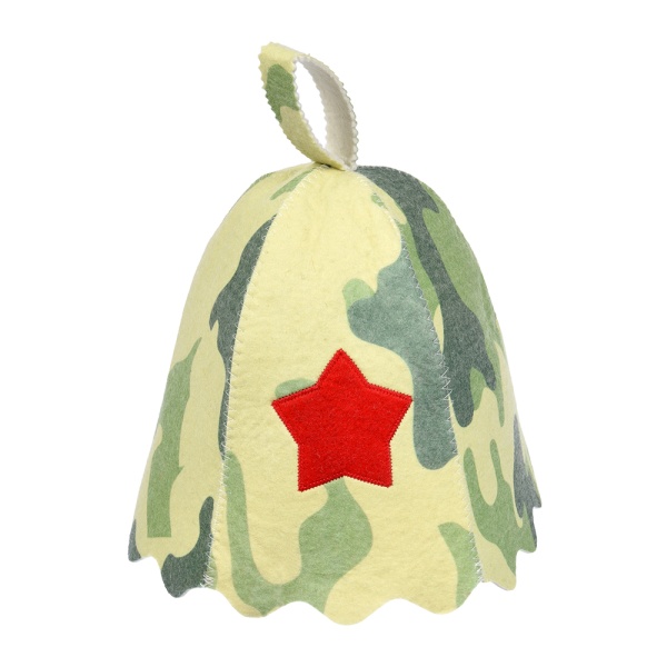 Шапка для бани и сауны Армейская "Банные Штучки", войлок, 100% шерсть