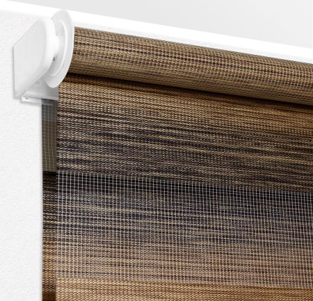 Рулонные шторы день ночь УЮТ Рафаэло цвет каштановый