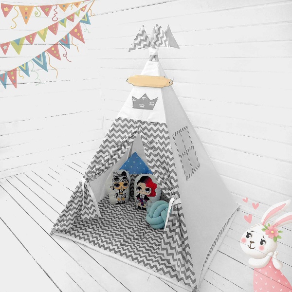 Вигвам для детей 'Зигзаг серый' Вигвам для детей 'Зигзаг серый'