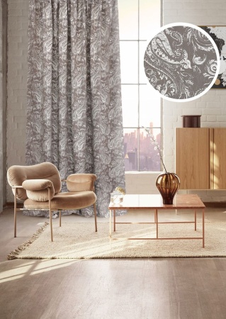 Штора на тесьме 200х280 см Paisley цвет серый