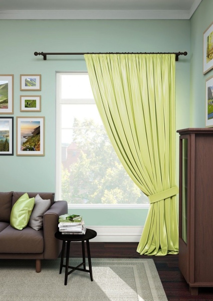 Портьера на тесьме "Avery" 200х280 светло-зеленый