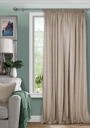 Штора на тесьме 200х270 Pudra с подхватом цвет бежевый