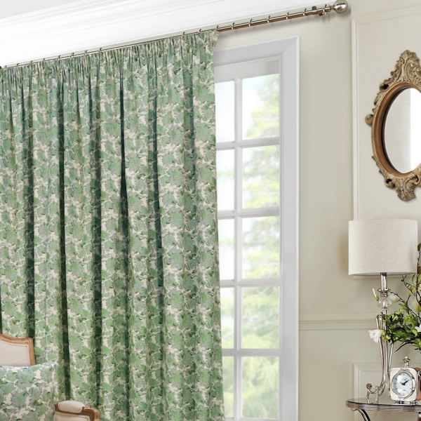 Портьера на тесьме "Fog" 200х270 см зеленый