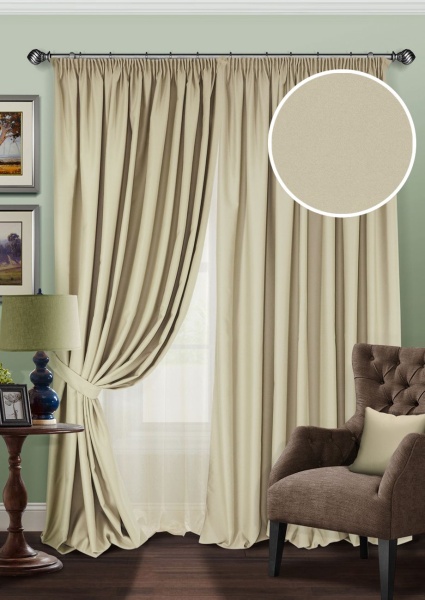 Комплект штор Блэкаут "Blackout-SH" 440х270 бежевый светлый