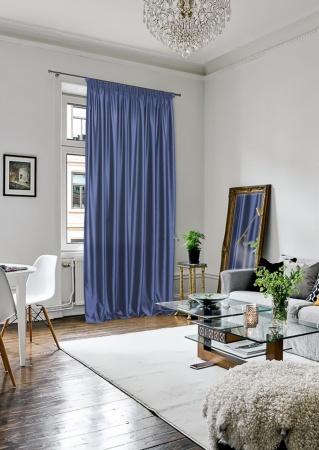 Портьера на тесьме "Lindor" 250x300 см синий