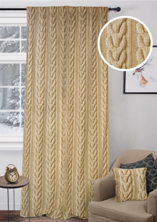 Штора на тесьме "Плейт Plait" 136х275 беж