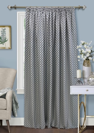 Штора на тесьме 220х270 см Lubawa с подхватом цвет синий