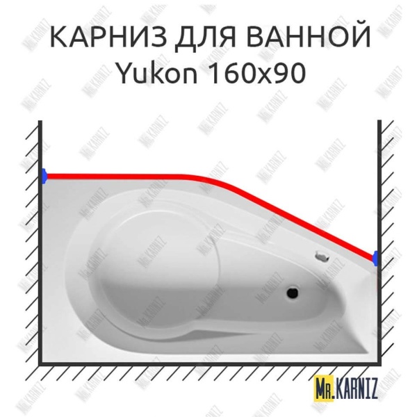Карниз для ванны Riho Yukon Передний борт 160х90 Усиленный 25 мм