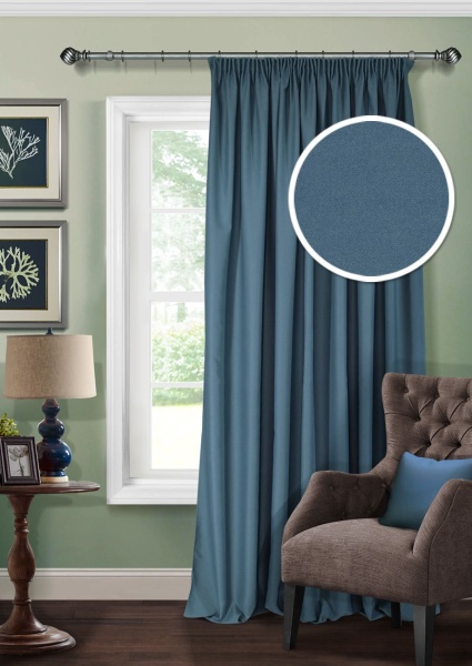 Штора на тесьме "Blackout-S" 200х270 синий