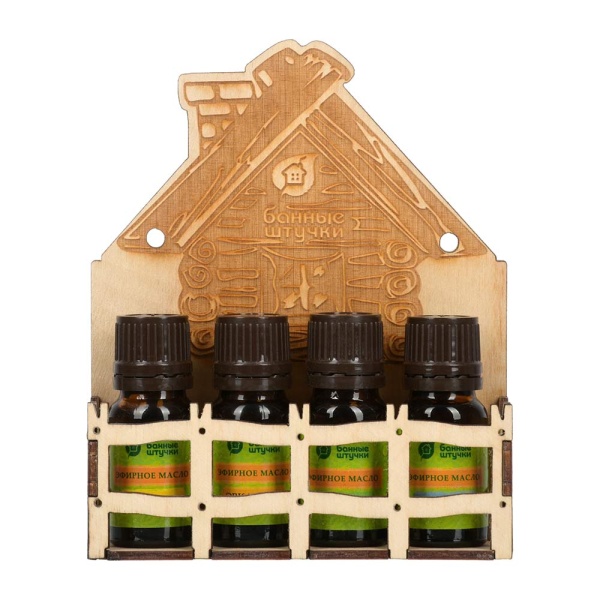 Набор эф. масел "Банька" (эвкалипт+сосна+лимон+пихта) 4 масла по 10 мл "Банные штучки"