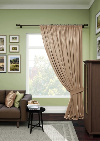 Портьера на тесьме "Avery" 200х280 цвет коричневый