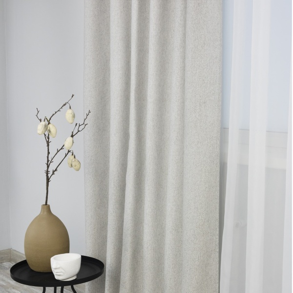 Штора на тесьме "Велия" 160х270 цвет нежно-серый