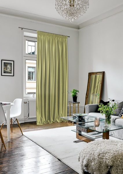 Портьера на тесьме "Lindor" 250x300 см цвет зеленый