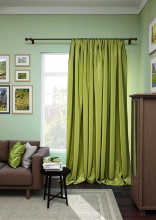 Портьера на тесьме "Avery" 200х280 зеленый