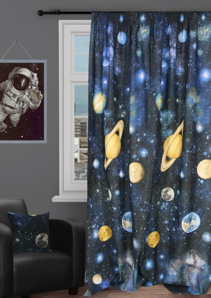 Штора на тесьме "Галакси Galaxy" 160х275