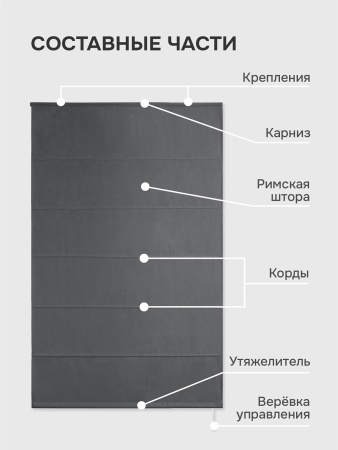 Римская штора Мальва, цвет графит