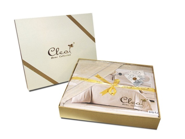 Постельное белье Двуспальное Cleo Tencel Jacquard цвет персиковый