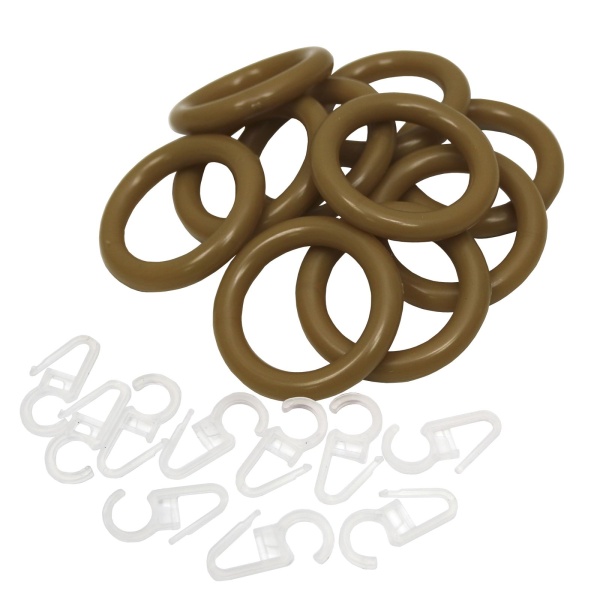 Кольца пластиковые c крючками (10шт), бук