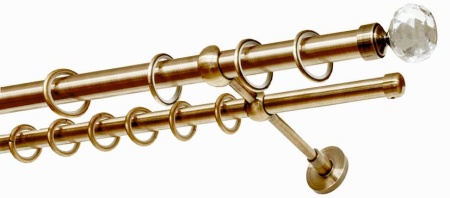 Карниз 2-х рядный гладкий ∅20/16мм, латунь, 400 см, ШарОгран