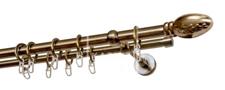 Карниз 2-х рядный гладкий ∅20/16мм, бронза, 400 см, Дали Карниз 2-х рядный гладкий ∅20/16мм, бронза, 400 см, Дали