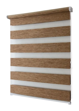 Рулонные шторы день ночь Канзас цвет коричневый