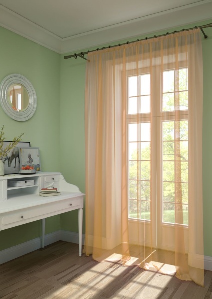 Тюль на тесьме 300х285 см Pastel цвет персиковый