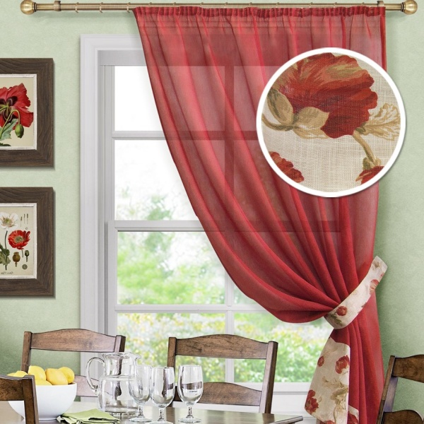 Штора для кухни "Latina" 150х170 красный