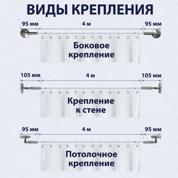 Карниз струнный усиленный 4 м без крючков