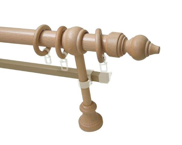 Карниз Комби двухрядный (МЕТАЛЛ/ДЕРЕВО) бук