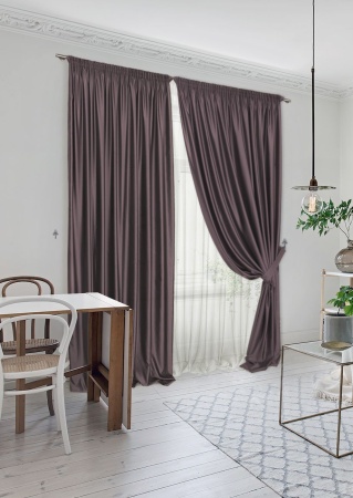 Комплект штор "Lindor-SH" 2 шторы 220х270, тюль 450х270 коричневый