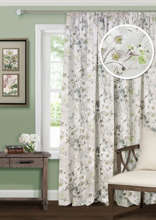 Штора на тесьме "Натурель Naturel" 276х270 цветы