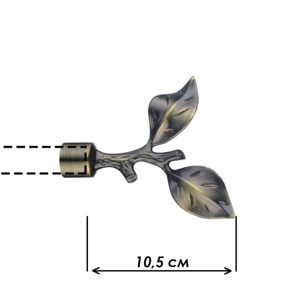 Наконечник "Ветвь", Золото антик , Ø25мм