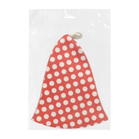 Шапка для бани и сауны «Горошек» красно-белый "Hot Pot", войлок