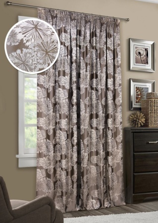 Штора на тесьме "Salute" 200х270 коричневый Штора на тесьме "Salute" 200х270 коричневый