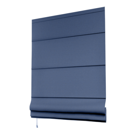 Римские шторы блэкаут на веревочном механизме цвет синий