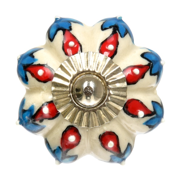 Ручки керамические для мебели Персидский узор ручная роспись цвет разноцветный (6 шт)