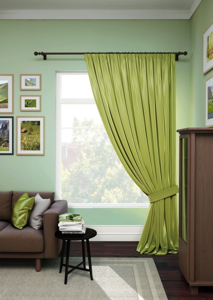 Портьера на тесьме "Avery" 200х280 зеленый