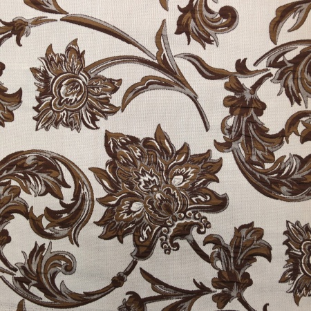 Портьерная ткань на отрез ширина 280 см Жаккард RAMO цвет бежевый