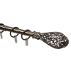 Карниз телескопический однорядный, металл, Кружево, Коньяк, 160-320см