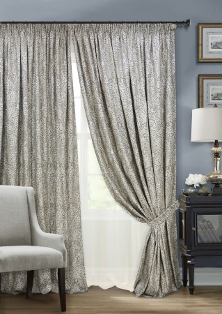 Комплект штор на тесьме "Stone" 2 шторы 200x270, тюль 450х270 серый