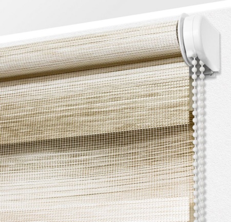 Рулонные шторы день ночь УЮТ Рафаэло цвет темно-бежевый