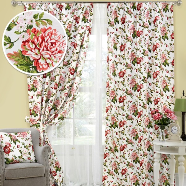 Комплект штор на тесьме "Ред Лули Red Luly - ST" 2 шторы 140х280, тюль 300х280
